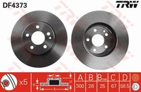 2X Trw Bremsscheibe DF4373 FüR Mercedes Vito Viano Klasse W639 Mixto Bus Double