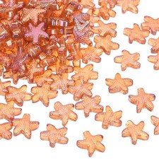 120 Pcs Ocean Animal Starfish Beads Bracelet Necklace Making, Orange