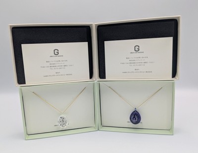 Ghibli Park Limited Laputa Flying Stone Necklace Set 2 Blue Clear 2cm
