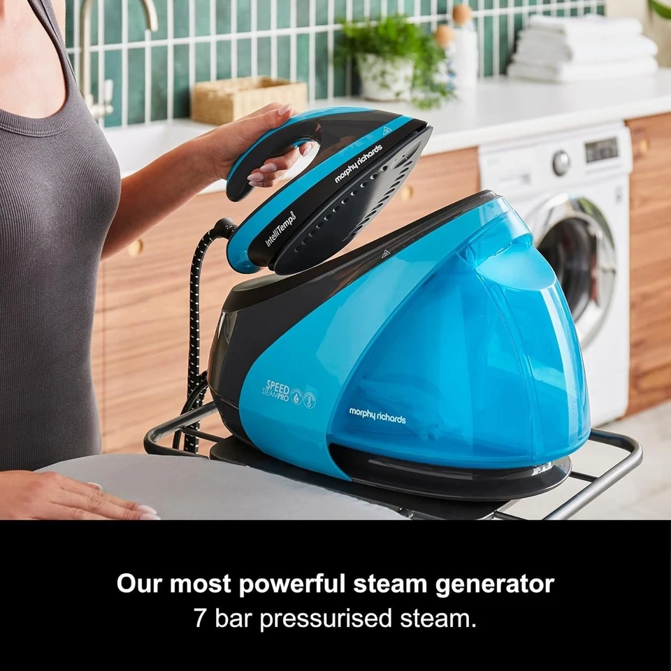 Morphy Richards SpeedSteam Pro 1.6L Water Tank, 1.8m Cord, 3000W, Blue 332103 - Image 2 of 4