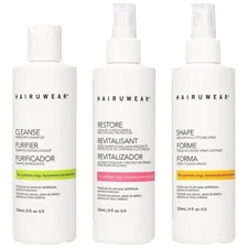 HairUWear Cleansing Shampoo, Restoring Conditioner and Styling Spray