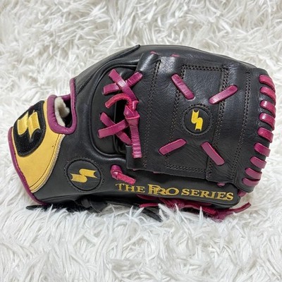 SSK Pro Series Softball Infielder Gloves Black Good Condition Used from Japan