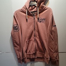 Superdry Women Vintage Logo American Classics State Co. Zip Hoodie Rose Gold 8