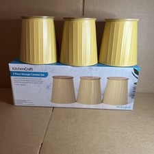 Image of KitchenCraft Set of 3 Tea Coffee Sugar Kitchen Storage Canisters Jars Bamboo Li
