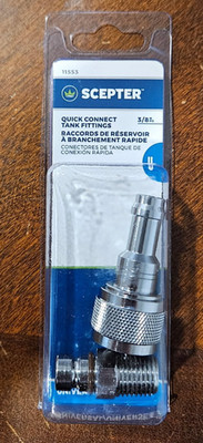 Scepter 11553 Universal Quick Connect 1/4'' NPT Male x 3/8'' Barb Female Fuel Tank
