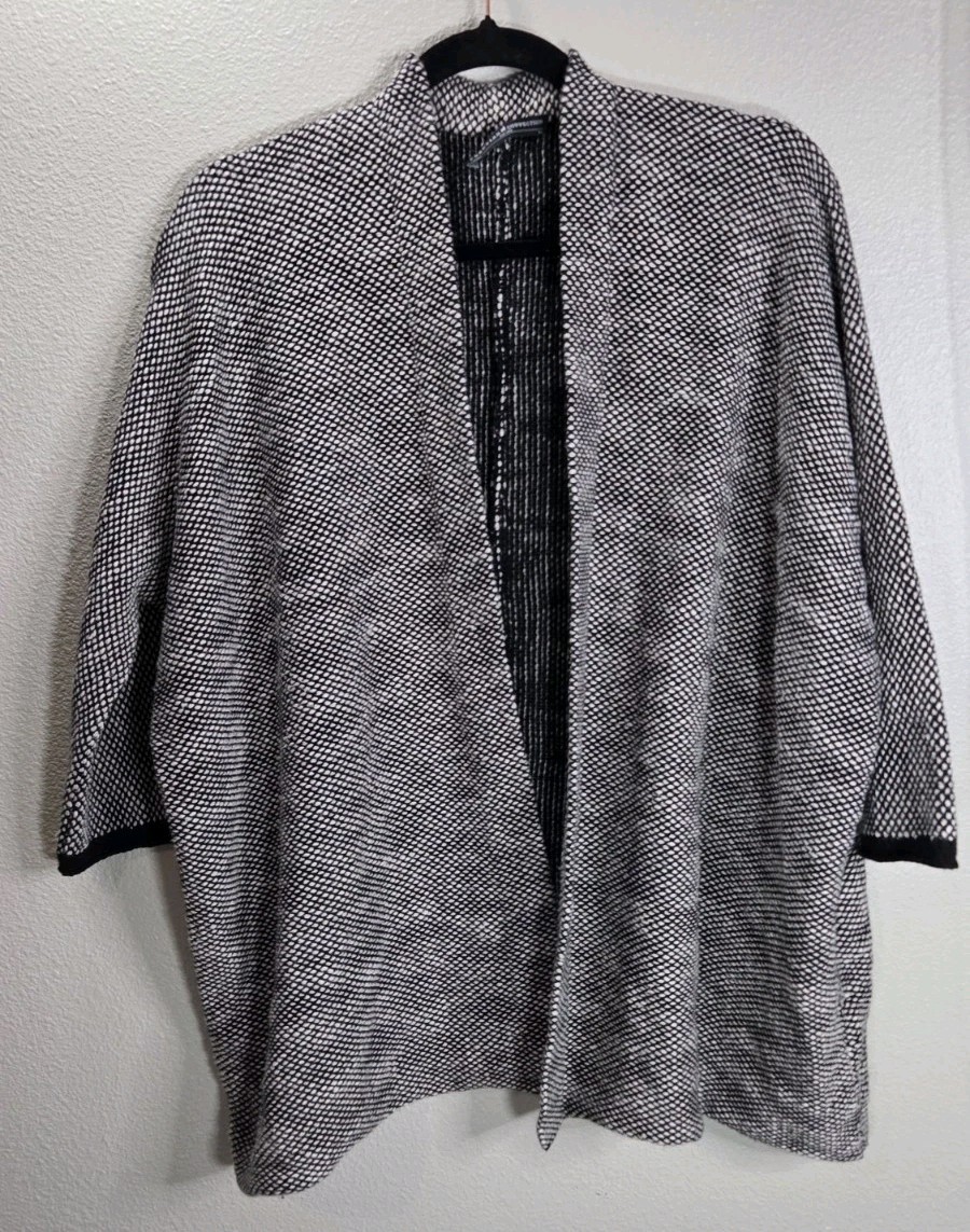 Peruvian Connection Textured Open Front Cardigan … - image 1