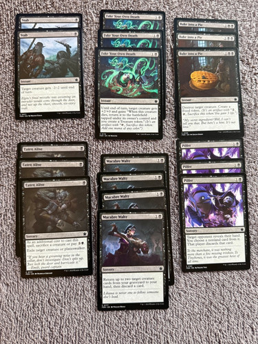 18 MTG Foundations Black Cards Fake Your Own Death Bake into Pie Stab Pilfer FDN
