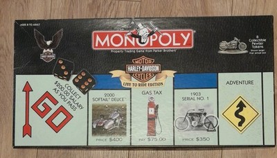 Harley Davidson Live To Ride Monopoly Brettspiel Parker KOMPLETT und VINTAGE