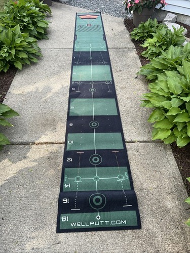 WellPutt - Golf Putting Training Mat - 4M/13ft Classic Green
