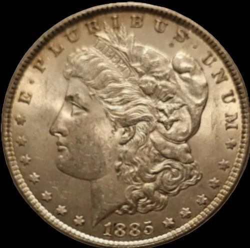 1885 (P) Morgan Silver Dollar (1 coin) AU Free Shipping - Light Toning On Edge