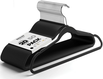   Clothes Hangers Plastic Hangers - Durable Non-Velvet Plastic Hangers - Slim...