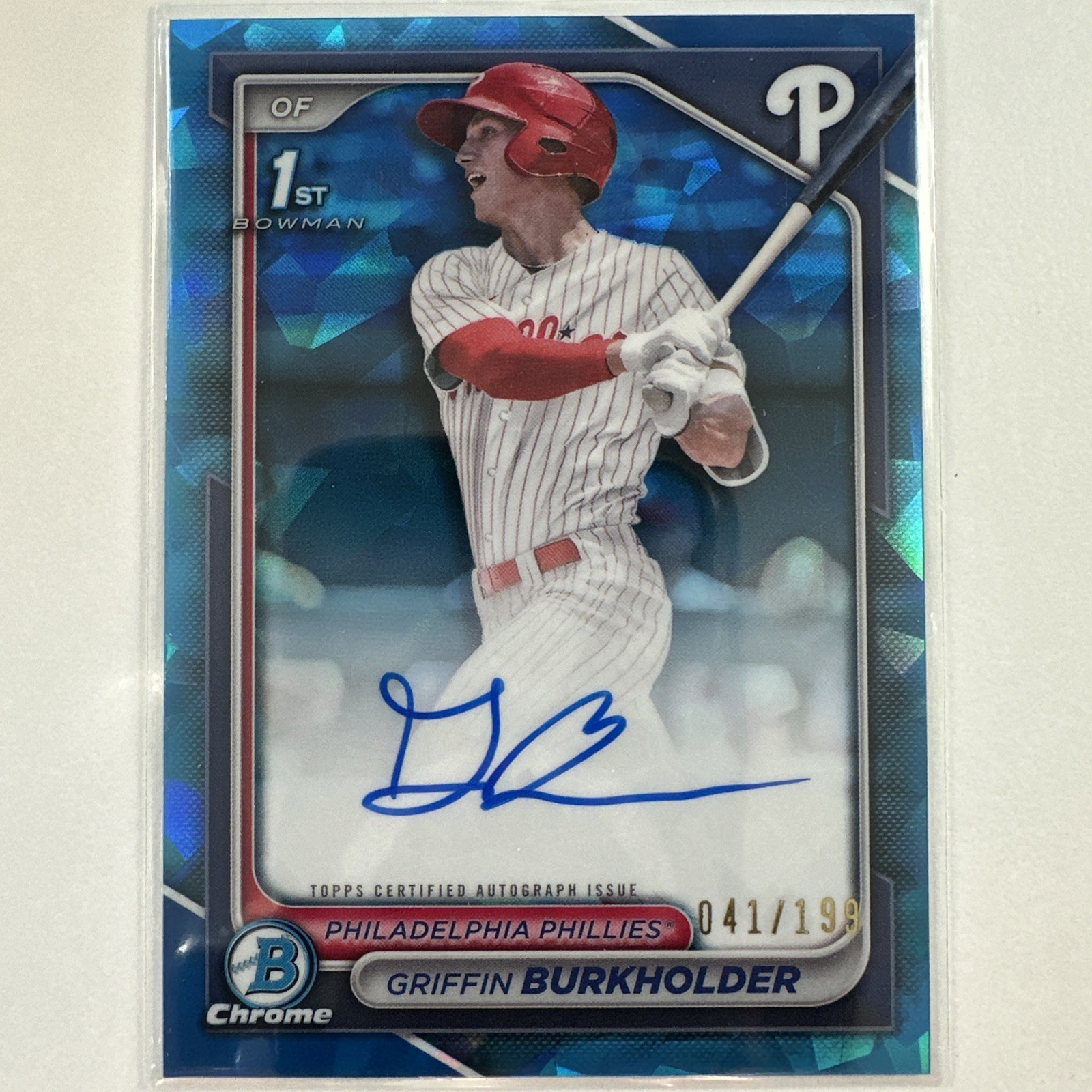 2024 Bowman Chrome Sapphire Griffin Burkholder Auto Blue /199 #CPA-GB Phillies