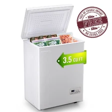 DEMULLER 3.5 Cu. ft Chest Freezer Deep Freezers w/ Top Open Door Freestanding