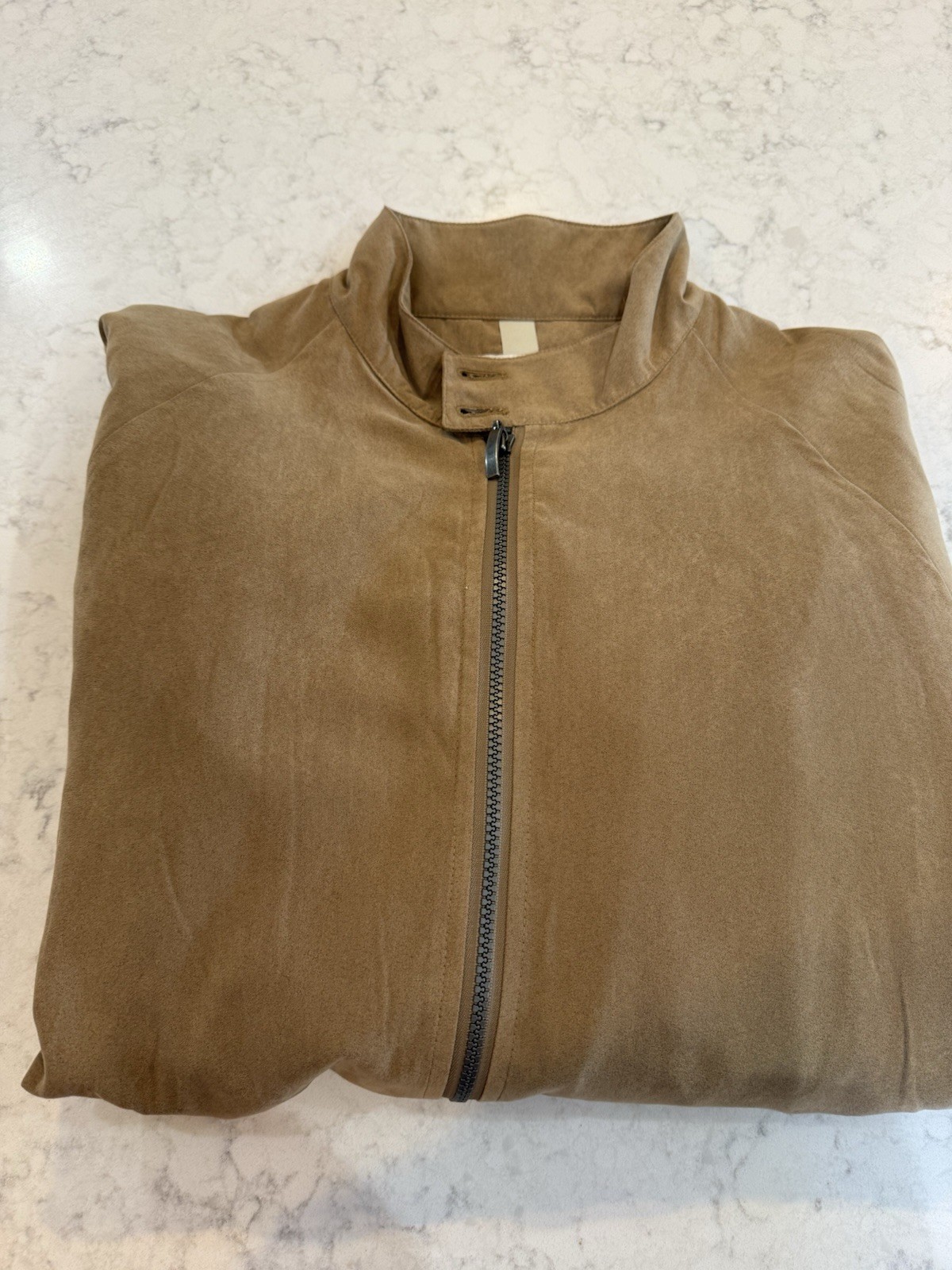 Norm Thompson Men's bomber Grandpa chic Jacket faux suede Size Large NWOT - second product detail image
