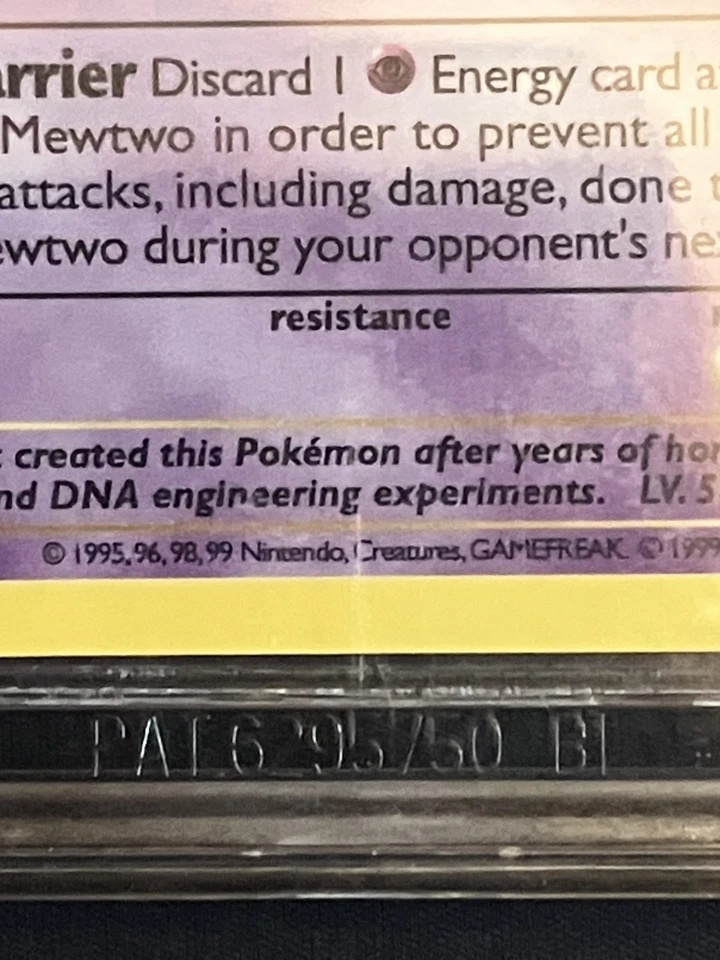 Mewtwo BGS 7 1st Edition Shadowless 10/102 Base Set Pokemon Holo - Image 3 of 4