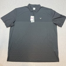 Callaway Men's XXL Opti-Dri Golf Polo Shirt NWT Caviar Black Micro Chevron 2XL