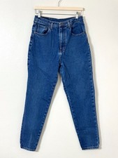 Vtg 90s Jordache High Rise Mom Jeans 30"W Tapered Leg Medium Wash Blue Denim