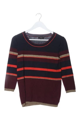 1.2.3 PARIS Pull en maille fine Dames Pull T EU 38 doré-bleu foncé-orange fluo - Photo 1/4