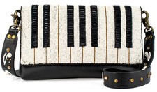 Mary Frances Keynote Beaded Piano Keys Crossbody Handbag