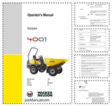 Wacker Neuson 4001 Dumpers Operators Manual PDF