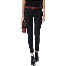 Jeans donna DIESEL SKINZEE 0813C denim super slim skinny zip fly blu scuro