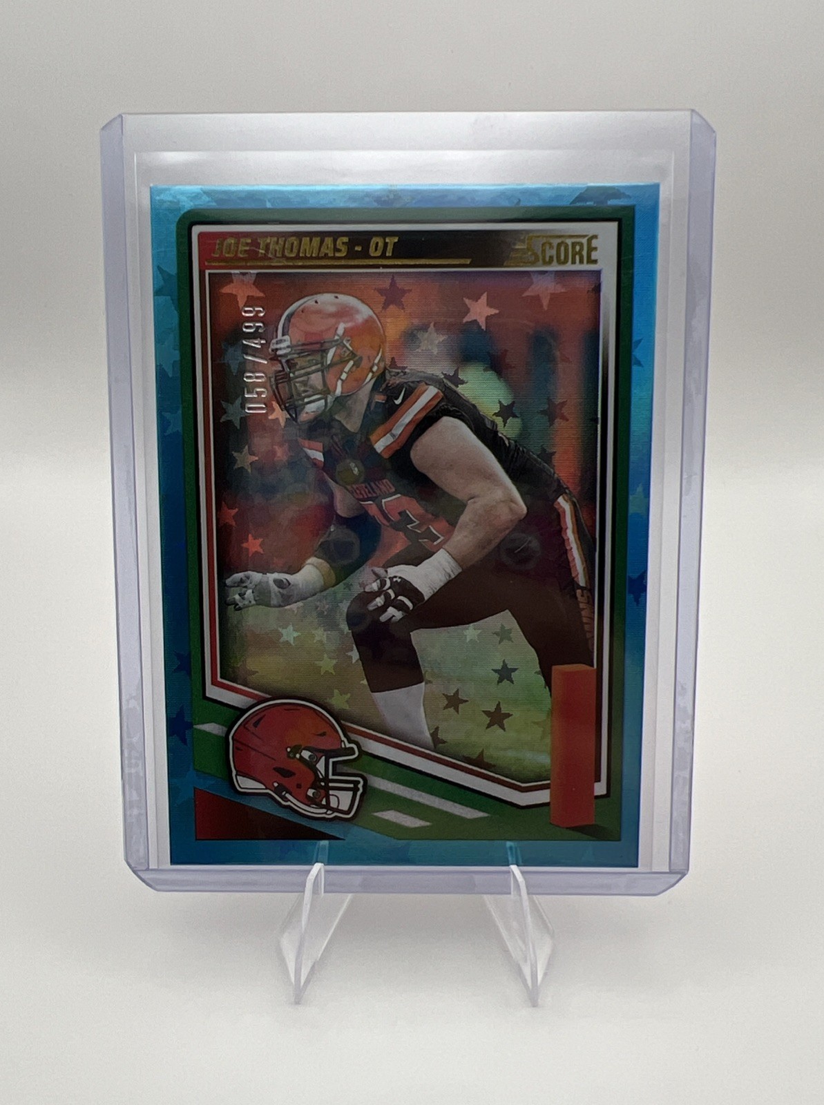 2025 Panini Score Joe Thomas #59 Blue Stars /499
