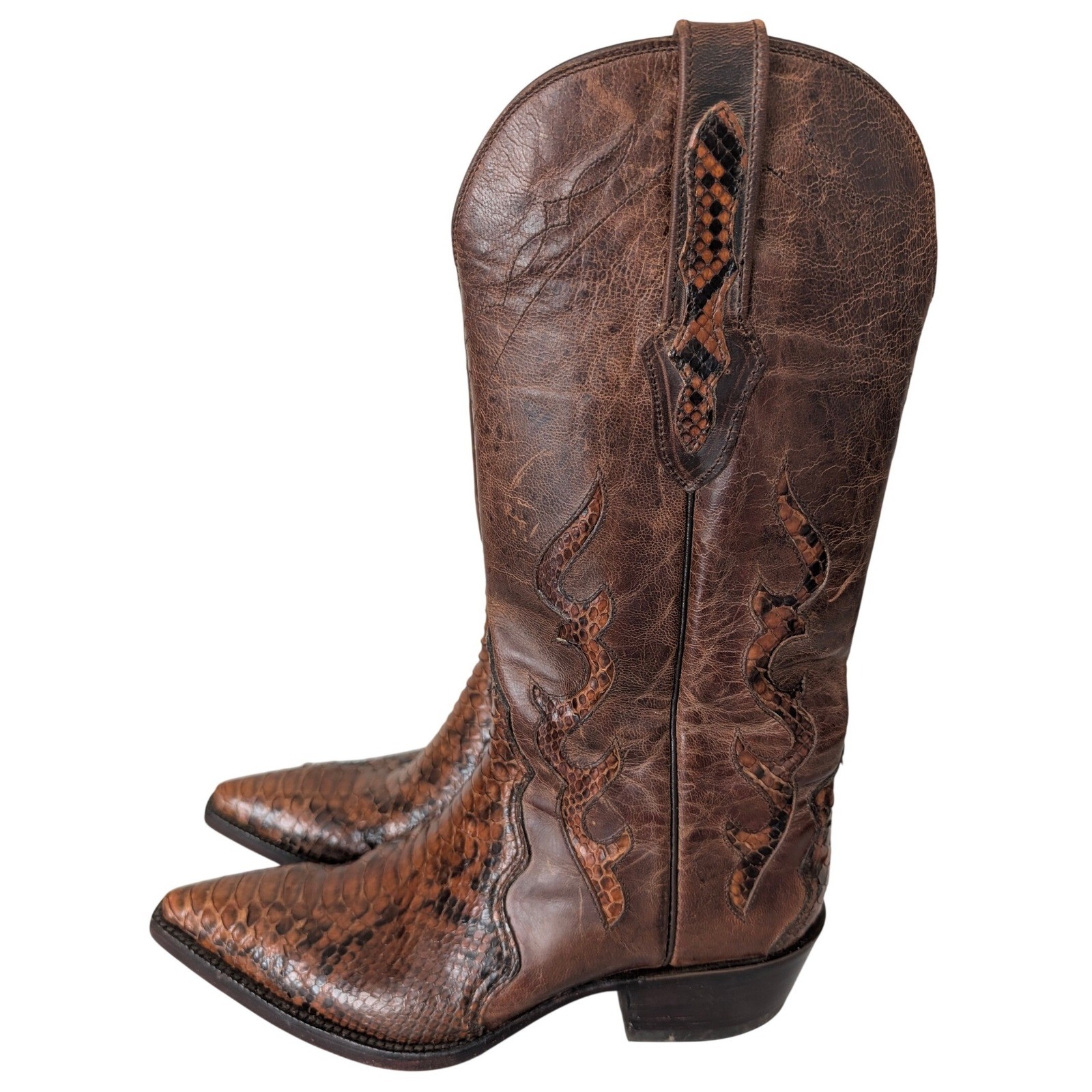 Black Jack Python Snakeskin Cowboy Boots Women 8.… - image 1