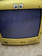 SpongeBob SquarePants Yellow CRT TV Emerson Retro Gaming 2006 SB13 '13' Inch
