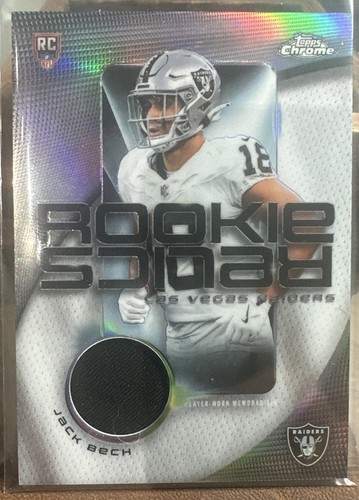 2025 Topps Chrome - Rookie Relics Jack Bech #RR-JB (MEM, RC) Raiders