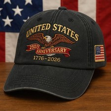 USA 250th Anniversary Embroidered Dad Cap 1776  2026 Eagle Hat