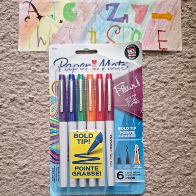 Paper Mate Flair - 1.2 mm - 6 Color Bold Tip Pen Set - Brand New