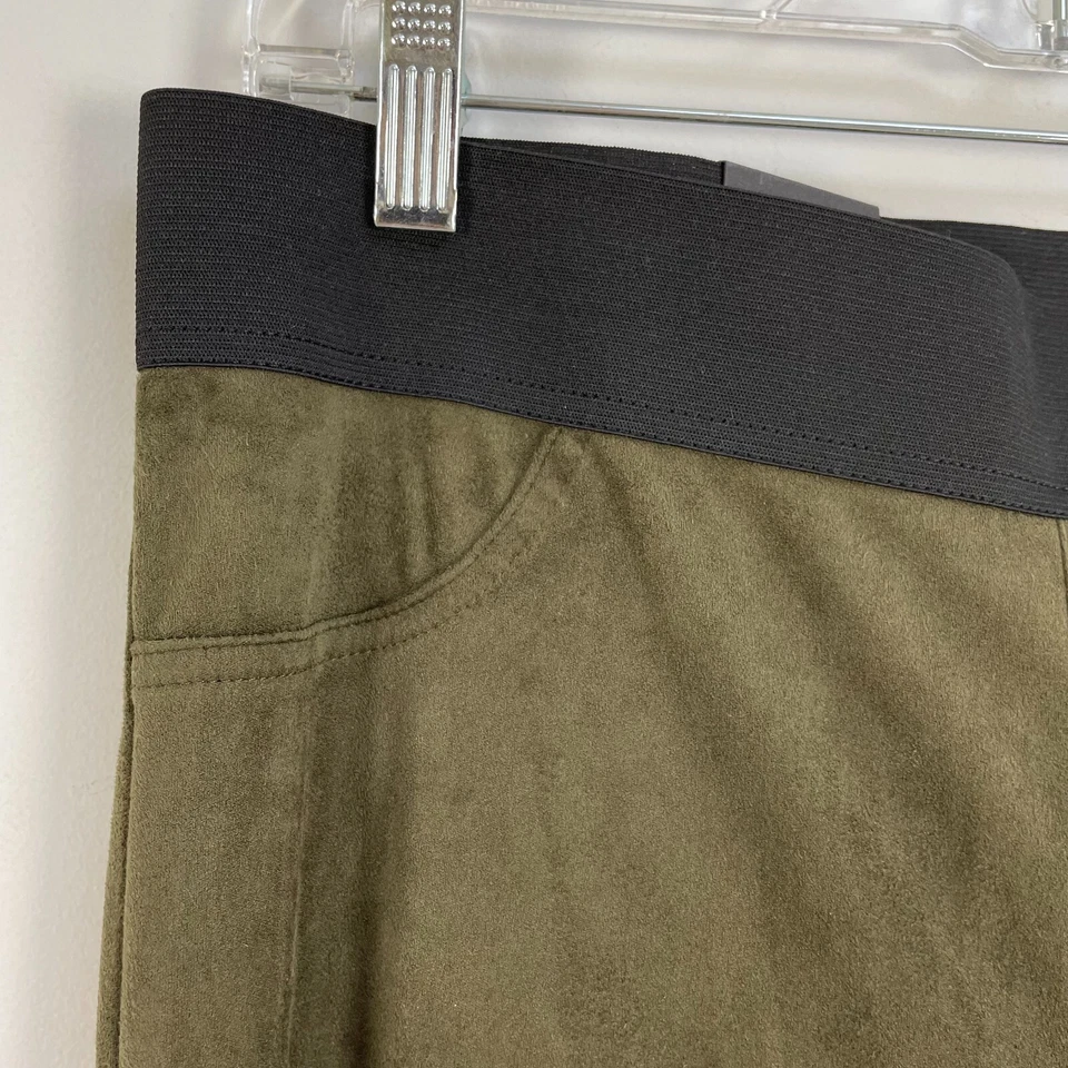 NUEVO INC International Concepts Mujer 10 Pantalones Imitación Gamuza Oliva Pull On Elástico Foto 3 de 4