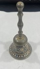 Antique Vintage silver colored Decorative Hand Bell Colorful w/ Clapper