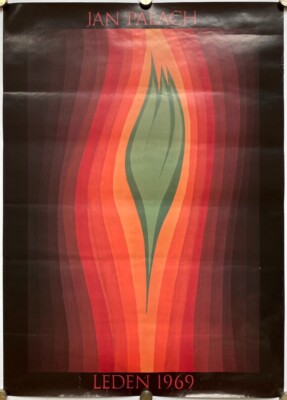 Original Vintage Poster JAN PALACH 1969 - BURNING - PROTEST - COMMUNISM - 1990s