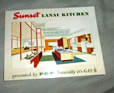 CARD WHY YOU SHOULD USE GAS BY PACIFIC GAS &ELECTRICITY PG&E LANAI KITCHEN SUNSE