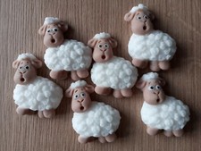 Edible cutie farmyard sheep x 6 cupcake / cake decorations