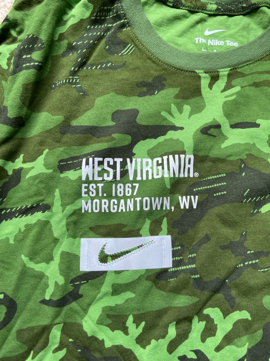 Nike Green Camo WVU Long Sleeve T-Shirt Men's Large