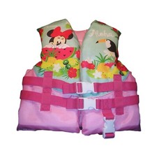 Life Jacket Disney Minnie Mouse Girls Boat Life Jacket Pink Aloha Toucan Flowers