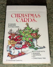 Christmas Playing Cards Vintage 1986 Deck Cards Four Patterns Hong Kong
