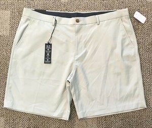 Mens Flat Front Golf Shorts Tan Size 