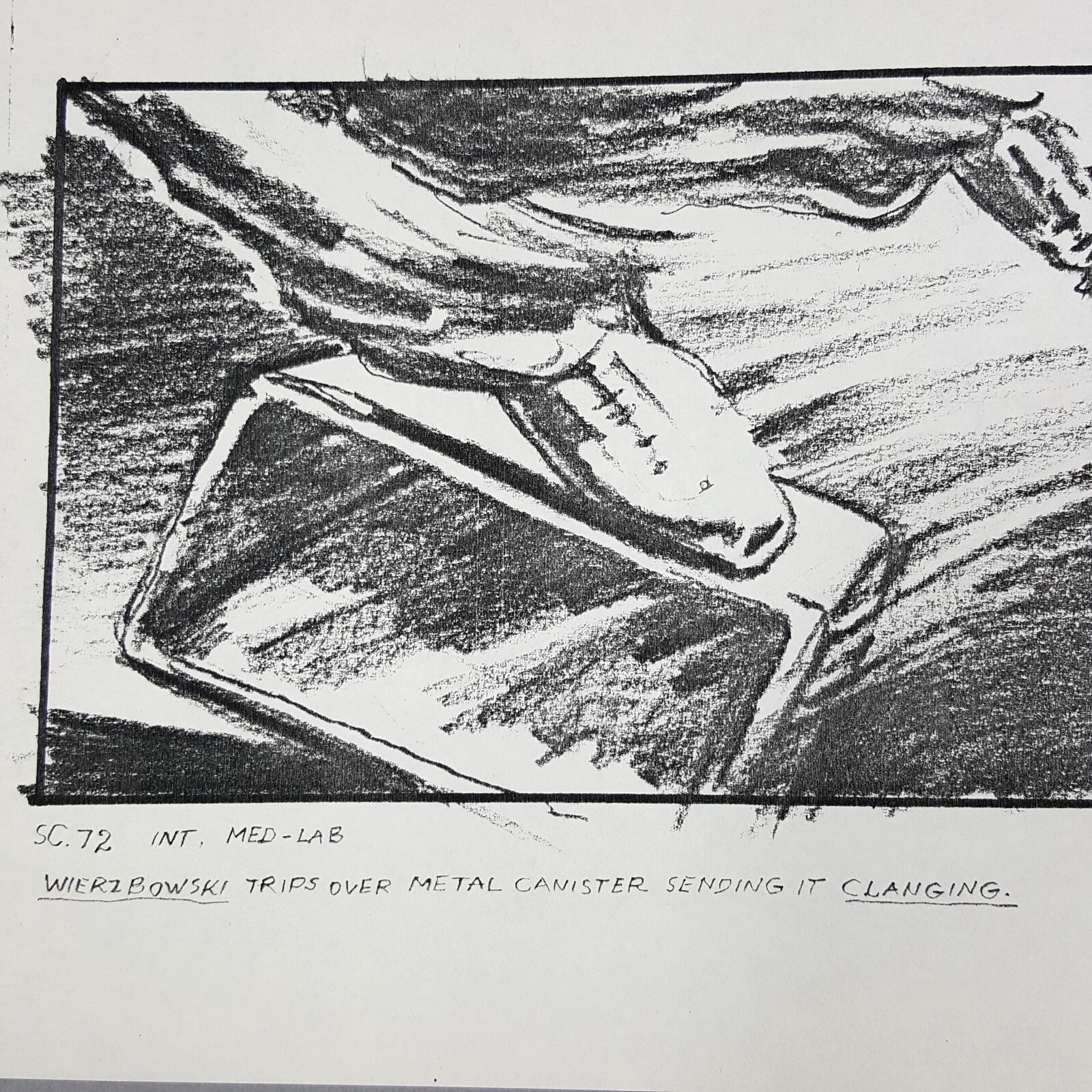 Image 8 of Aliens (1986) - Production Used Storyboard, Wierzbowski Trips Over Canister, COA