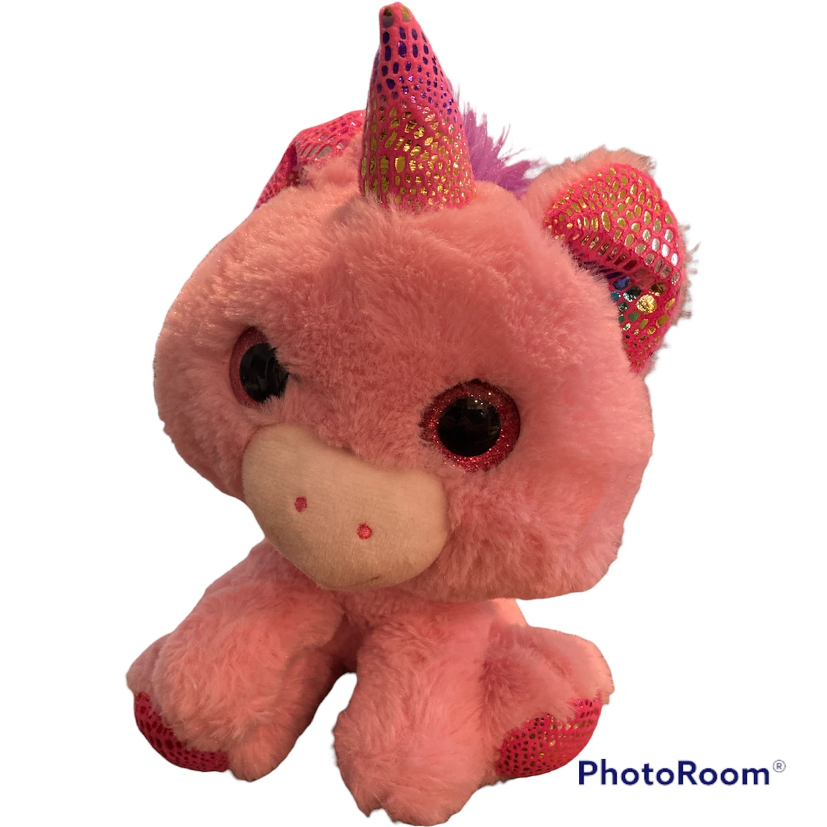 Pink Baby Unicorn 11 Plush Stuffed Animal Toy Midwood Brands Sparkle Pink  Eyes