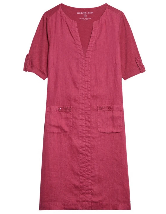 Sandwich Linen Dress Pockets UK14 eBay