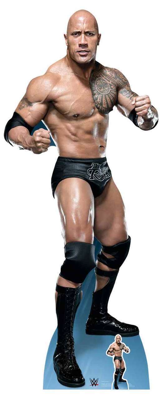 The Rock Dwayne Johnson Fight Stance WWE Lifesize & FREE Mini Cardboard Cutout