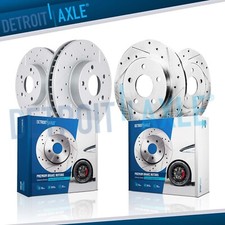 12.28" Front 11.10" Rear Drilled Slotted Disc Brake Rotors for 2016 Acura ILX