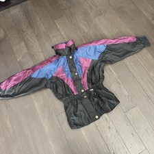 VINTAGE OSSI Jacket Ski Wear 1980's Full Zip Jacket Women  s Medium Unisex