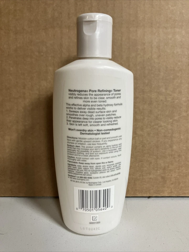 Neutrogena Pore Refining Toner Alpha Beta Hydroxy Formula 8.5 fl oz BRAND NEW - Image 2 of 2