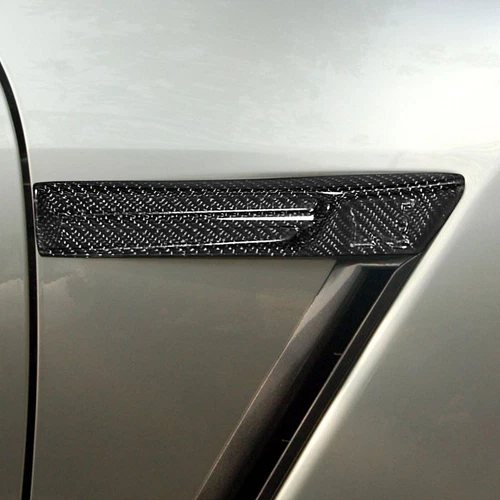 For Nissan GTR R35 Carbon Fiber Fender Vents Scoops With Side Covers 4pcs - Picture 7 of 9