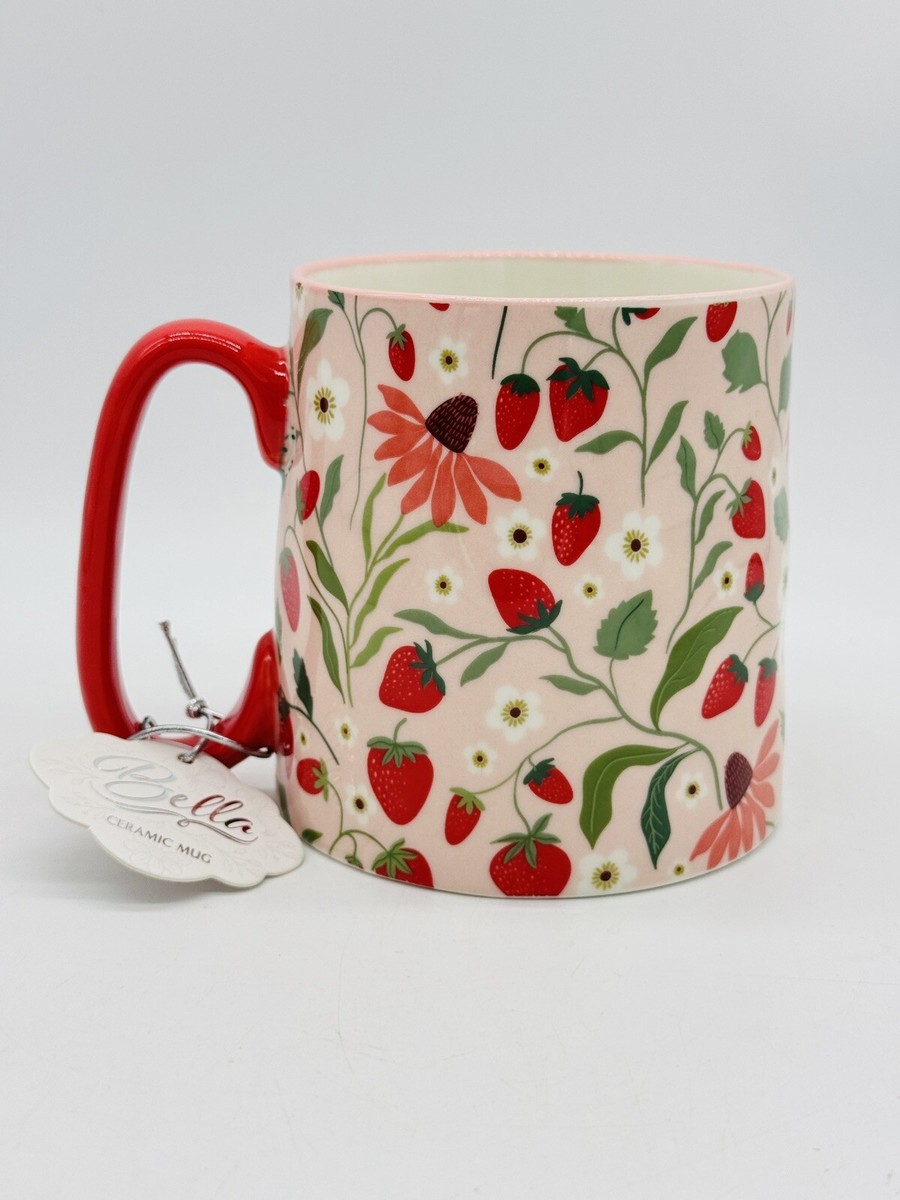 10 Strawberry Street Bella Strawberry Flower Coffee Mug 16oz