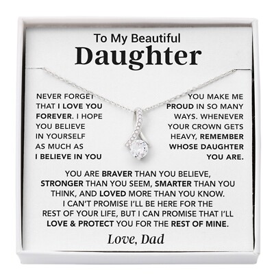 To My Daughter Necklace, Daughter Father Necklace, Daughter Gift From Dad